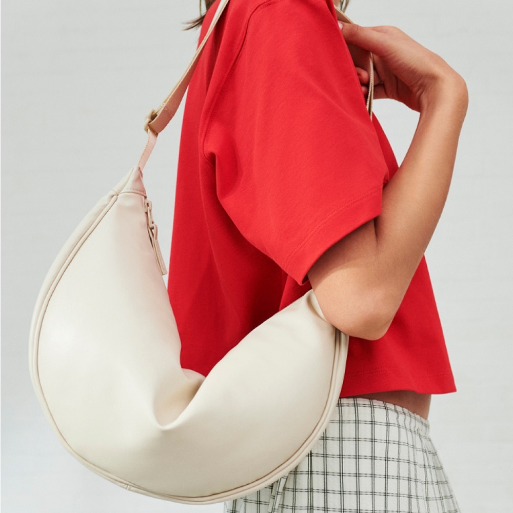 Uniqlo Faux Leather Round Shoulder Bag - Off White - Picture 6 of 10